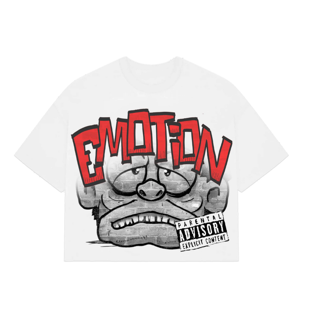 WHITE " MONSTER" CROPPED TEE
